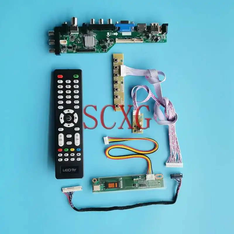 

DVB Digital LCD Controller Board Fit HSD150PX14 HSD150PX15 15" 1-CCFL 1024*768 DIY Kit 30Pin LVDS USB VGA AV RF HDMI-Compatible