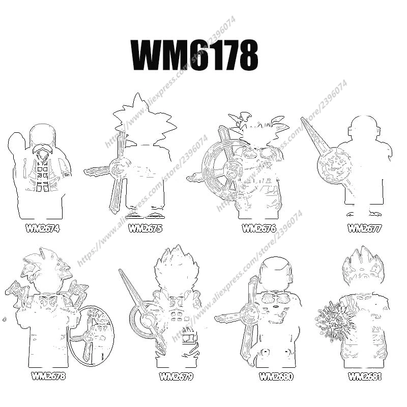 Мультяшные аниме Модели фигурок WM6178 WM2666 WM2674 WM2675 WM2676 WM2677 WM2678 WM2679 WM2680 WM2681 XL020 TP062 WM439