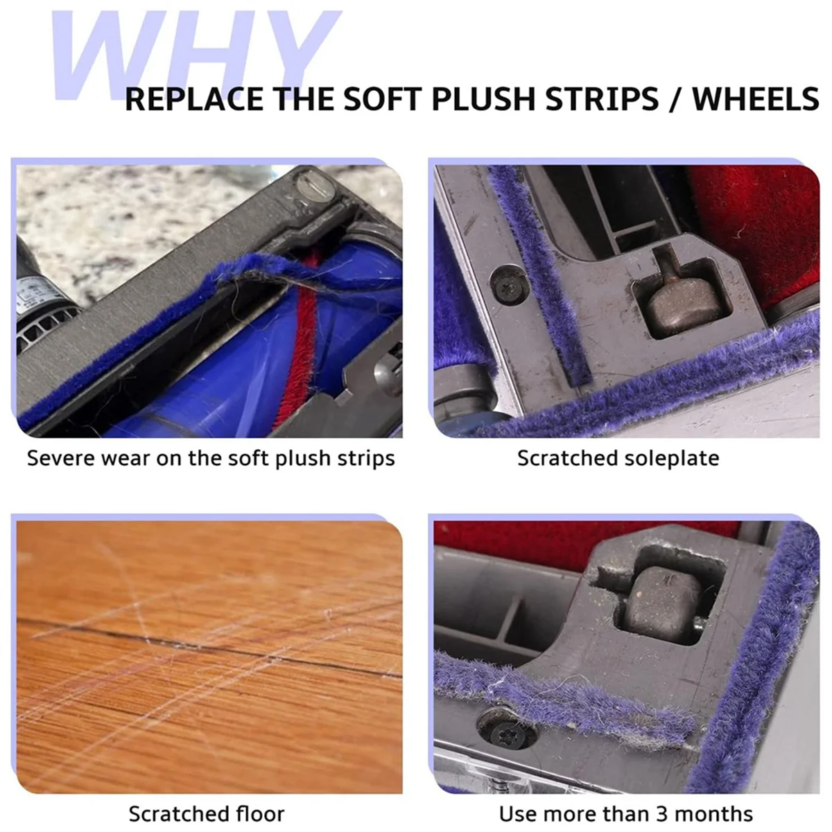 10 шт. сменные подошвенные колеса для V6 V7 V10 V11 V15 DC58 DC59 DC62 детали роликов с чистящей