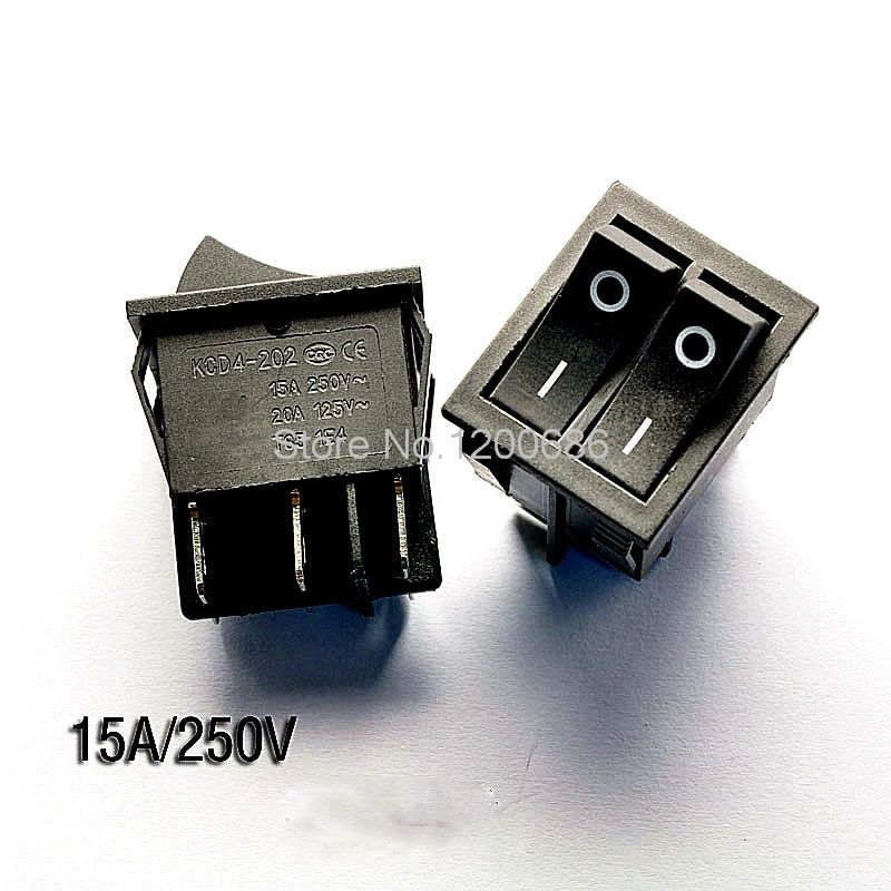 Двойной 6-футовый клавишный переключатель источник питания клавишный переключатель KCD8 212N KCD2 15A / 250V Двойной 6-футовый клавишный переключатель источник питания клавишный переключатель KCD8 212N KCD2 15A / 250V