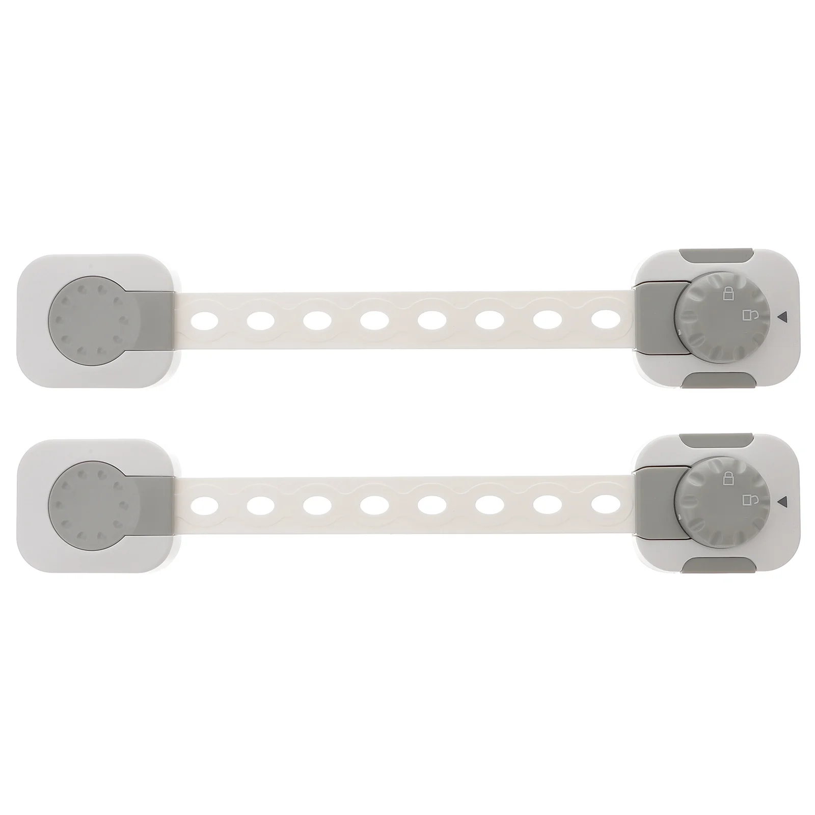 

2Pcs Child Safety Strap Locks Infant Protection Lock Multifunction Lock for Fridge Cabinets Drawers Dishwasher Toilet ( Grey )