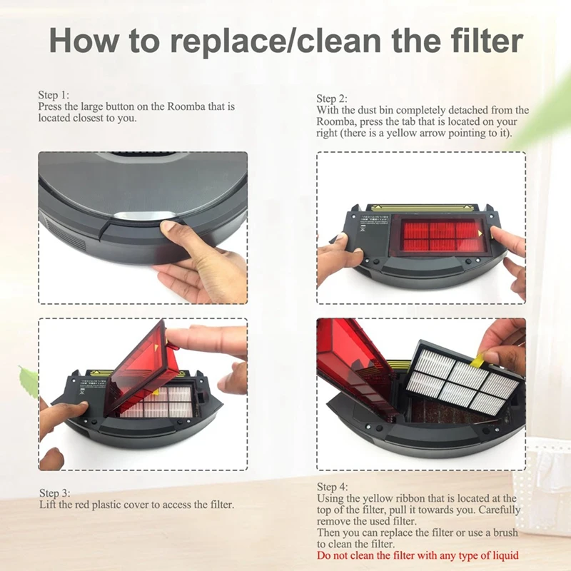 Щетка для чистки HEPA-фильтра сменные аксессуары Irobot Roomba 860 865 866 870 871 980 960 966 981