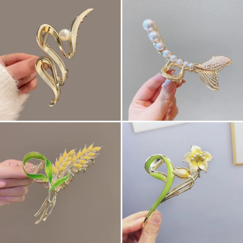 Модные геометрические металлические зажимы для волос женщин винтажные