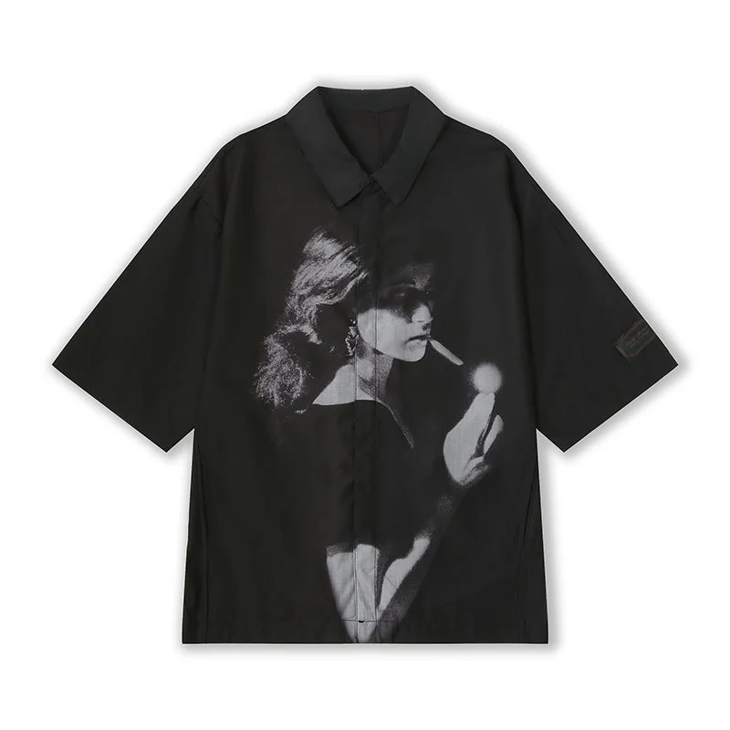 

Мужская хлопковая рубашка с коротким рукавом и высоким карманом, размеры s-r011