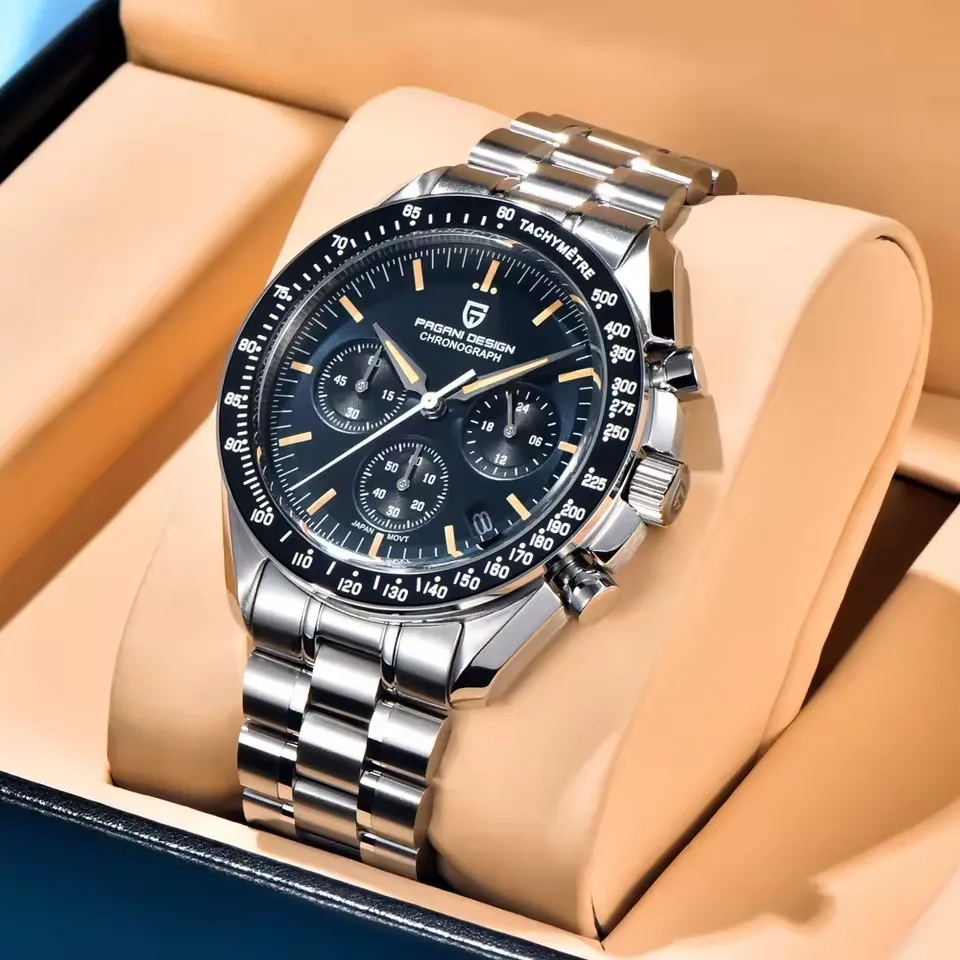 Фото PAGANI DESIGN Новый автоматический хронограф с датой и скоростью Tribute to CK2998 Moon Watch AR Сапфировые наручные часы Роскошные кварцевые часы в стиле ретро №1