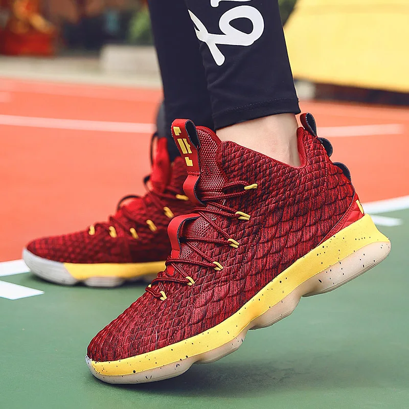 Basketball shoes men's shoes high top boots anti skid wear large size sneakers