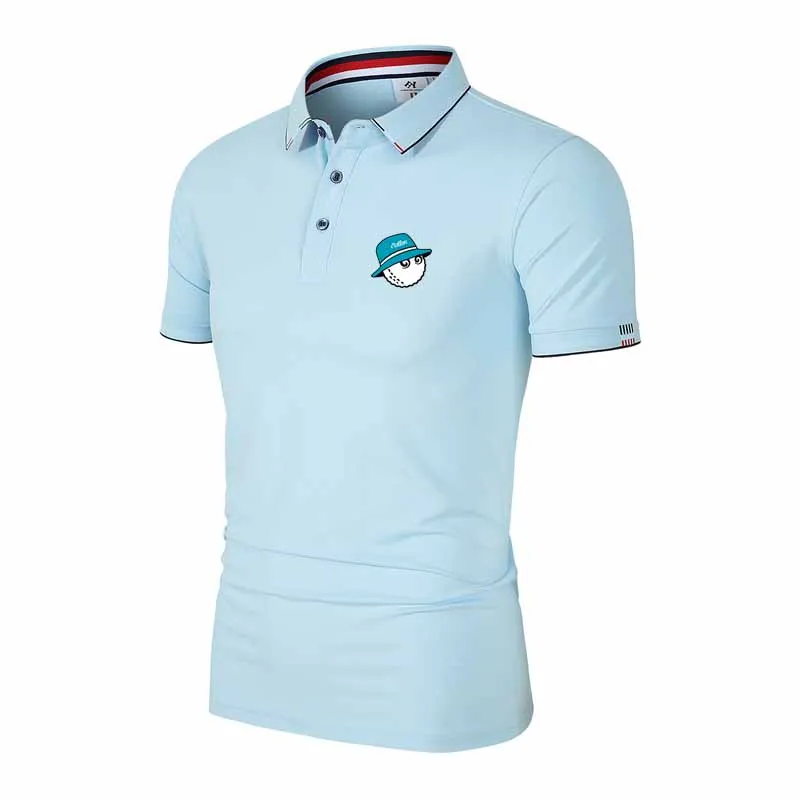 Golf Clothing Embroidery LOGO Men Golf Shirt 2023 Summer Business Leisure High-Quality Lapel Polo T Shirt Man Short Sleeve Tops