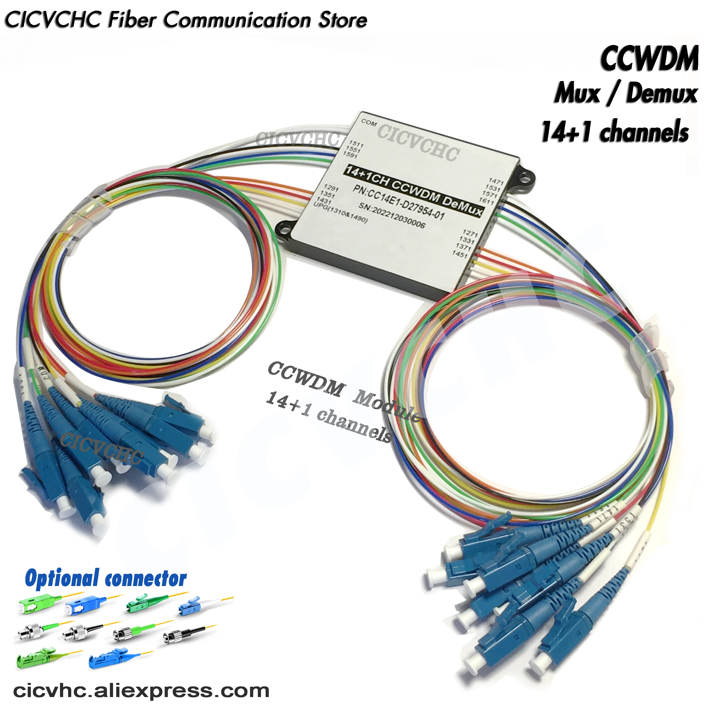 CCWDM module 14+1 Channel with Free-space Compact CWDM Mux/Demux with LC, SC, FC connector