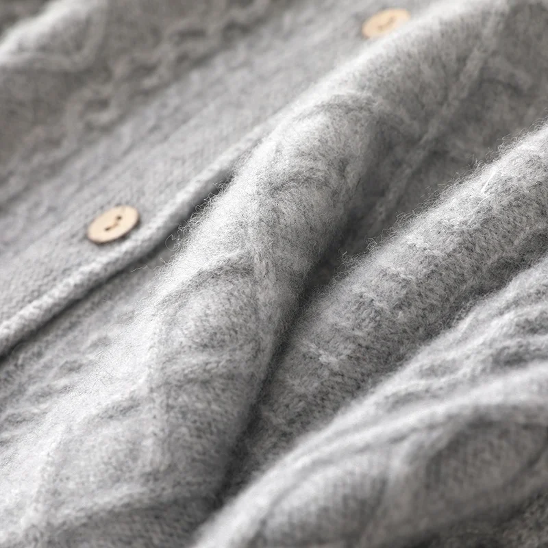 Винтажный осенне-зимний новый кардиган из 100% мериносовой шерсти кашемировый