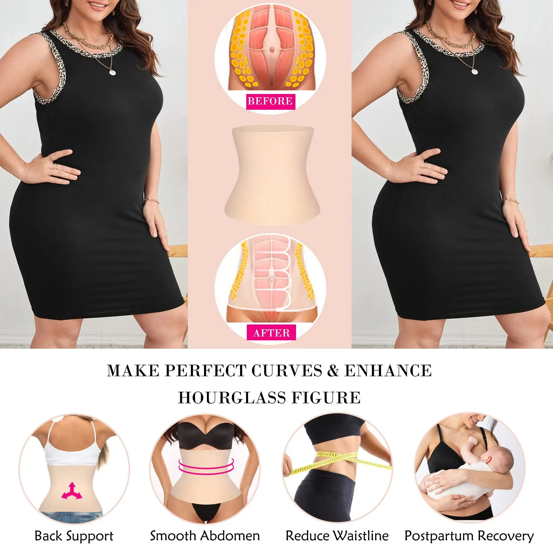 Waist Trainer Tummy Wrap Seamless Shapewear Belt Weight Loss Sport Workout Body Shaper Girdle Cincher Underbust Corset Garment