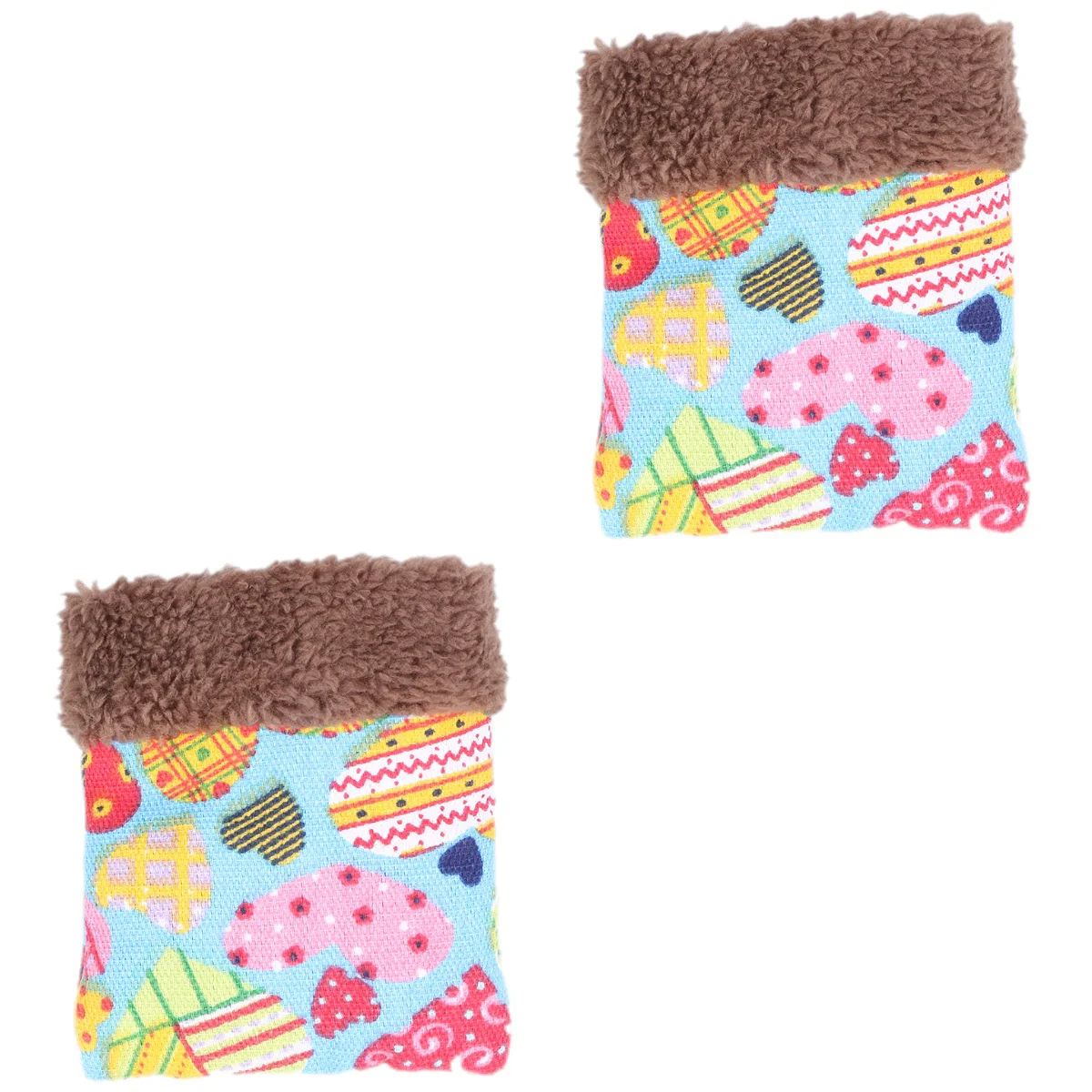 

2pcs Printed Pet Sleep Cage Winter Warm Pet Bed for Chinchilla Accessories Rabbit Squirrel (Random Color, Size L)