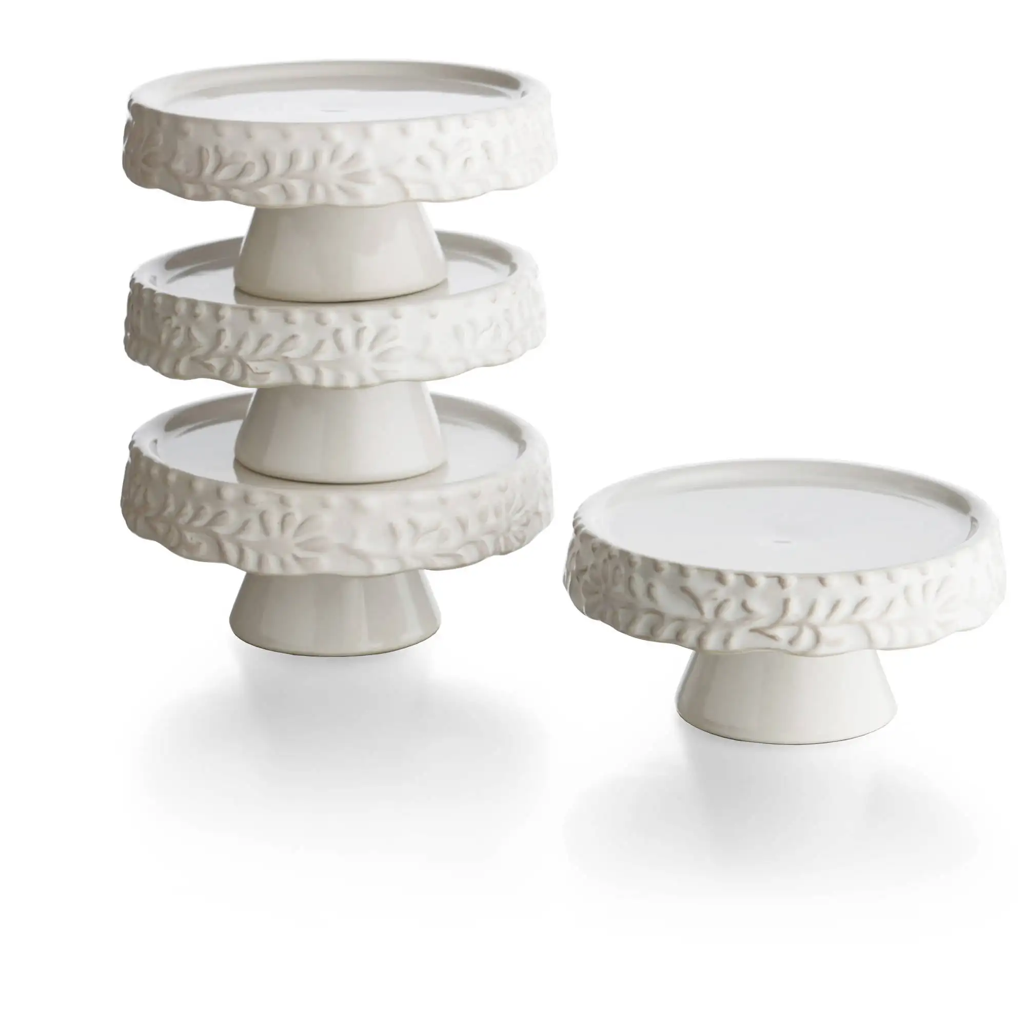 

Bianca Leaf Set of 4 Cupcake Pedestal Plate