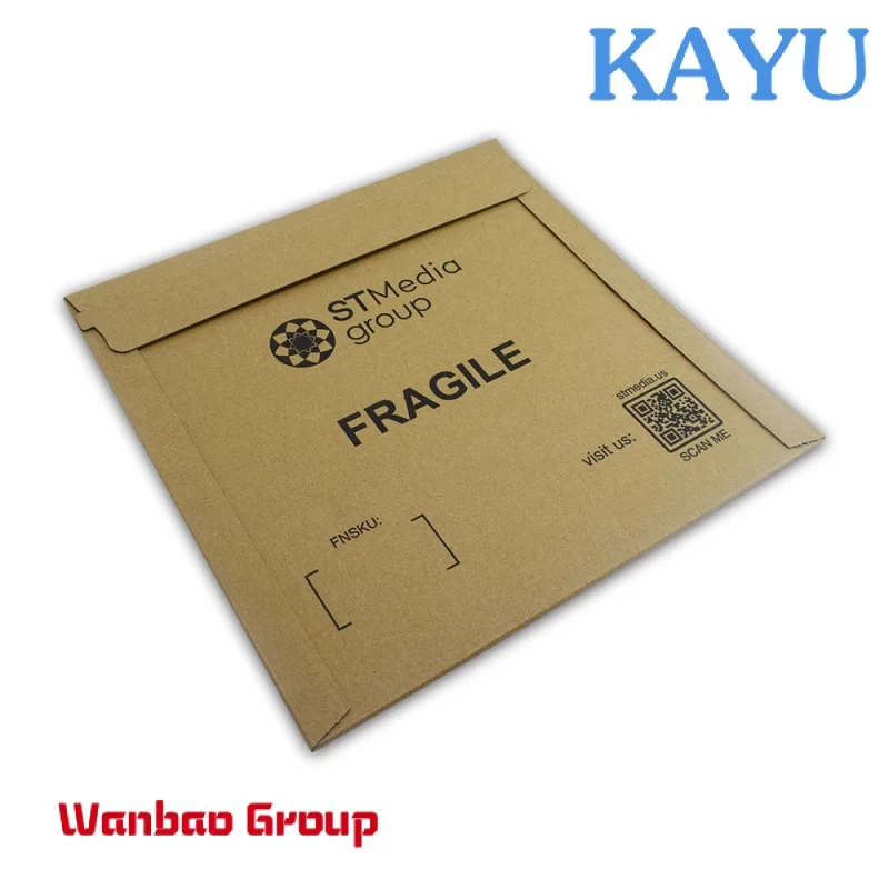 

Wholesale customized padded corrugated envelope packaging factory shipping mail cardboard Kraft envelopes with tear lines