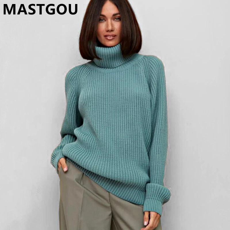 Женский плотный кашемировый свитер большого размера на осень и зиму |