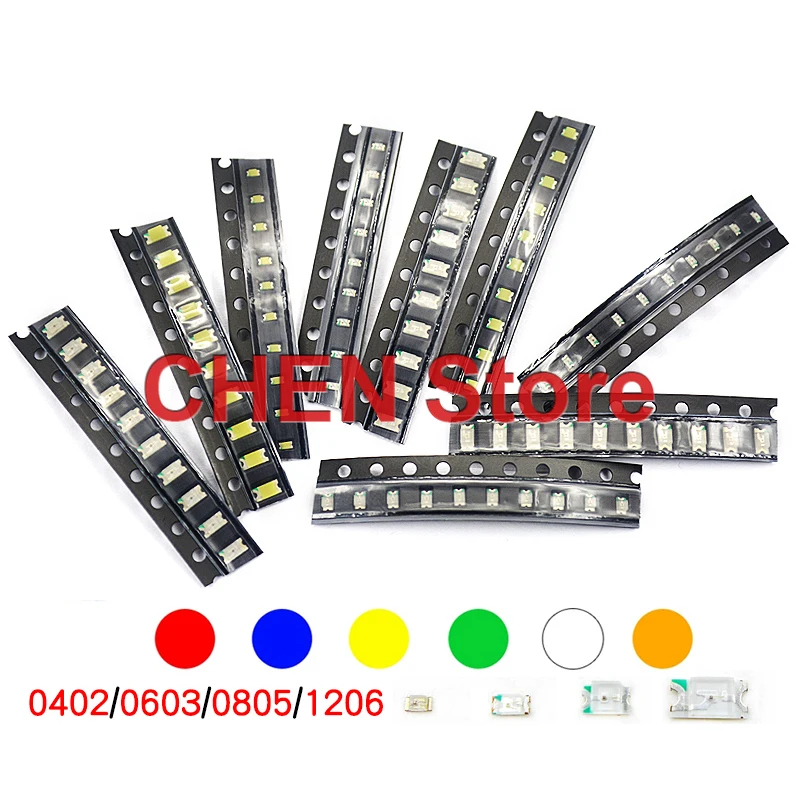 

20PCS/50PCS NEW SMD LED 0402 0603 0805 1206 Red Yellow Blue Green White Lights Highlight Light Emitting Diode Lamp Beads