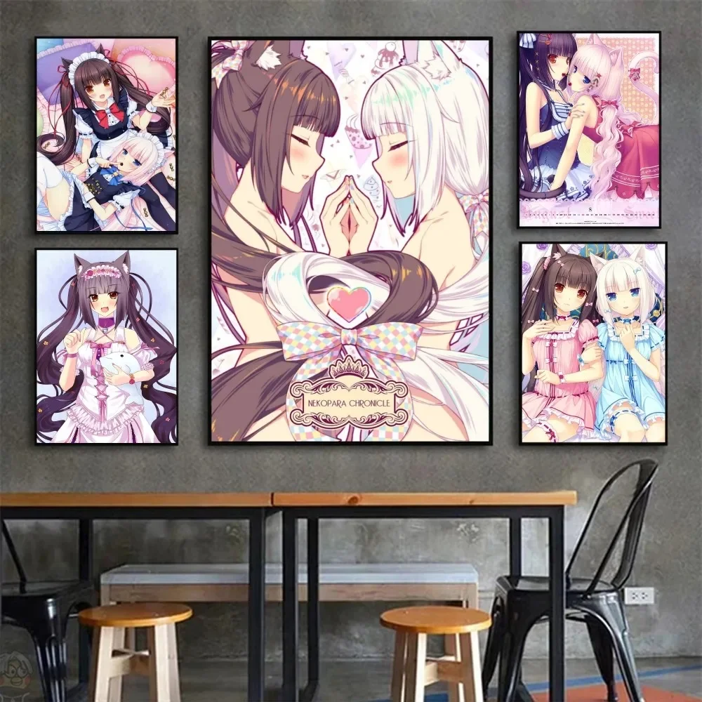 Nekopara GalGame аниме постер наклейка Kawaii HD произведение искусства для гостиной отеля