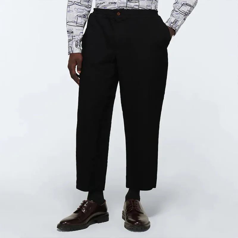 Men's Loose Wool Casual Pants 2023 Autumn Winter Korean Fashion Trend Large Size New Simple Black Versatile Straight Pants