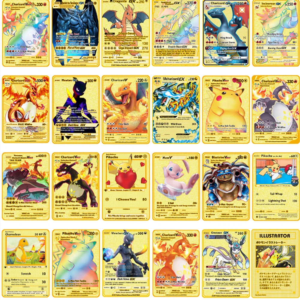 

One piece Anime Pokemon Vmax 3D Динозавр Pikachu Kawaii Hammer цветная металлическая открытка Детский Рождественский подарок Коллекционная открытка