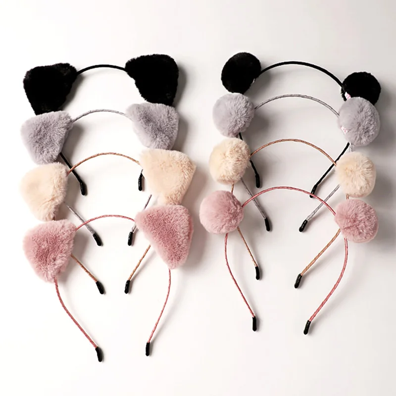 

Женская повязка на голову с кошачьими ушками, ободок для волос с рисунками из мультфильмов, аксессуары для волос для девочек