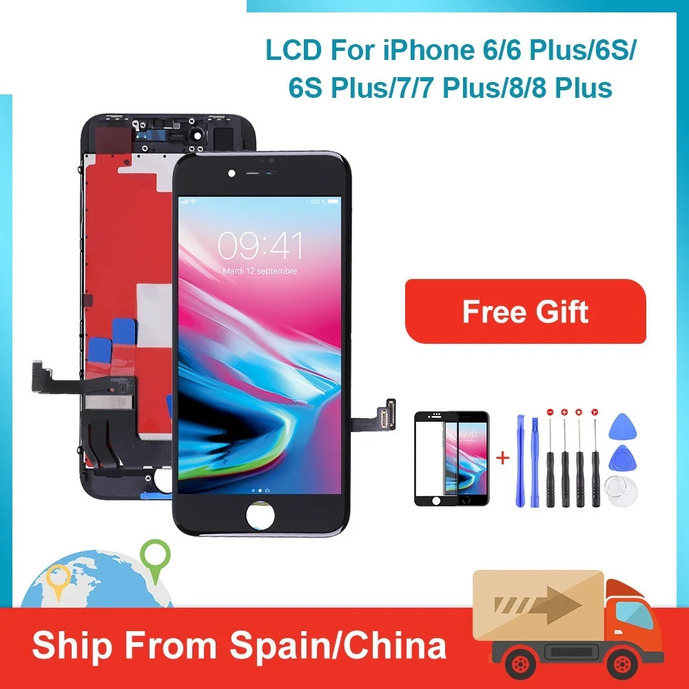 

LCD For IPhone 6 6 Plus 6S 6s Plus 7 7Plus 8 8Plus Screen Replacement Display Touch Digitizer Assembly With Gift Ship From Spain