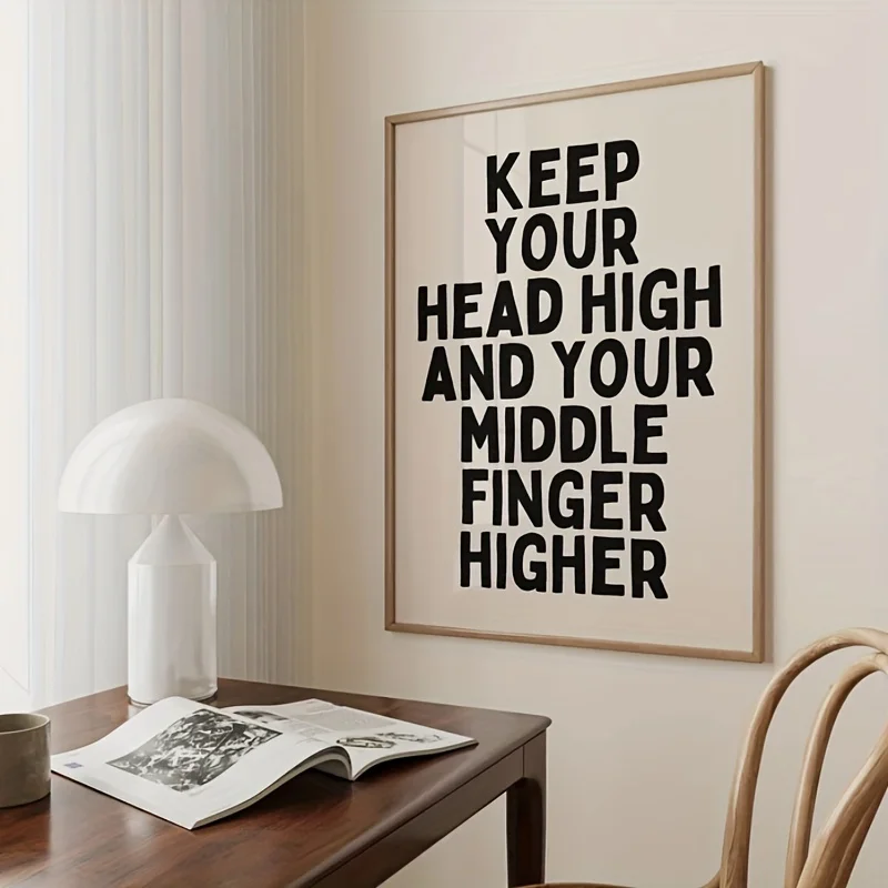 

Печать на холсте "Держи Голову Высоко И Средний Палец"