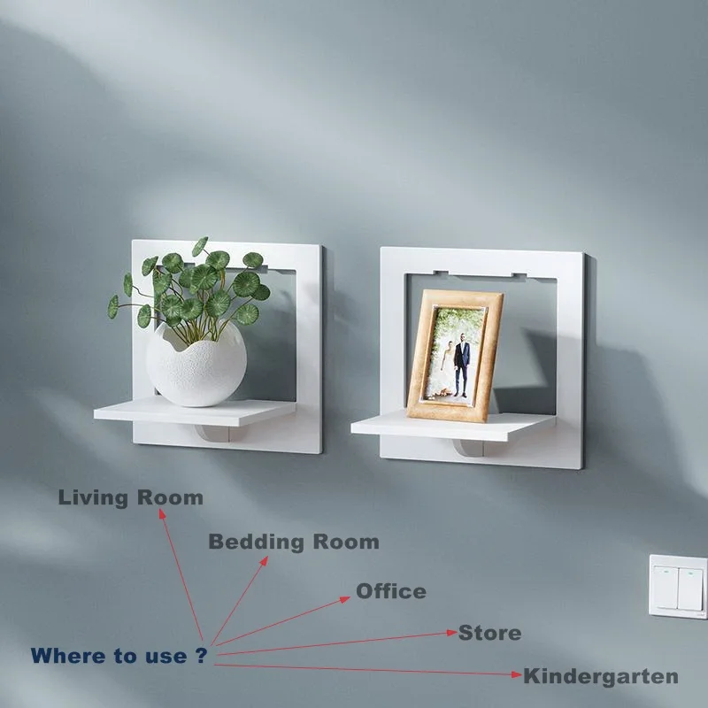 

stand decoracion habitacion Wall shelf free punching wall-mounted TV background hanger bedroom balcony bedside wall flower pot