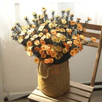 artificial outdoor flowers daisy spray artificial flowers long branch bouquet for home decoration bridal silk fake flower
