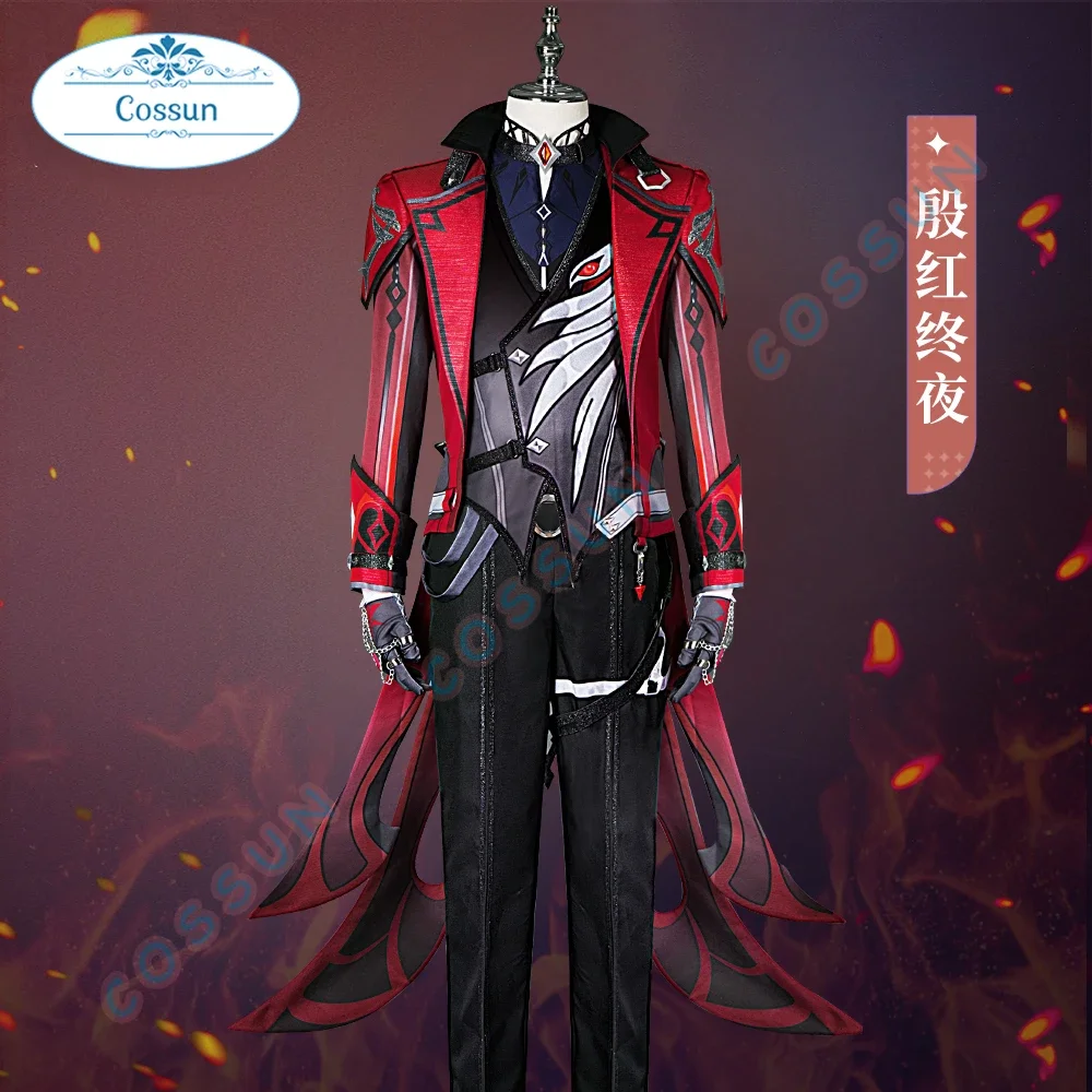 Игра Genshin Impact Diluc Косплей Костюм Red Dead of Night Пальто Новая кожа