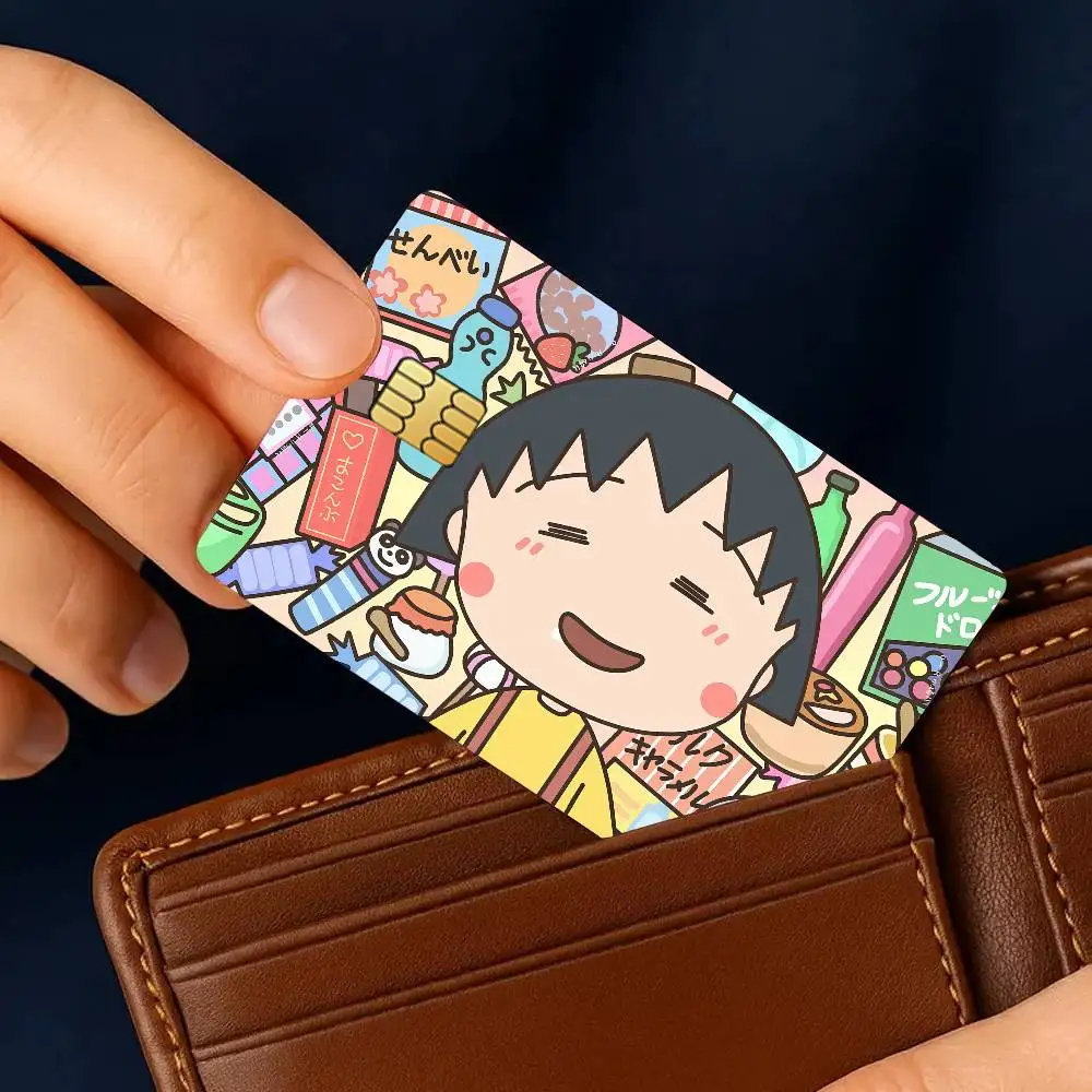 Фото Наклейки-скины для кредитных карт с персонажами C-Chibi M-Maruko C-Chan-S, декоративные защитные наклейки для банковских карт, 4 шт., защита от царапин, водонепроницаемые. №4