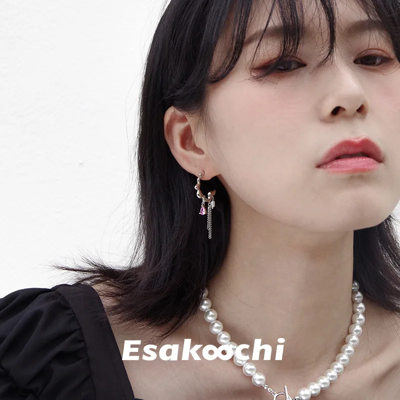 

Женские серьги-капельки с розовым цирконом, Y2k