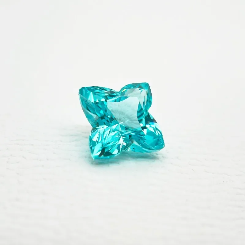 Фото Искусственно выращенный Paraiba с огранкой «Квинкункс», неоново-синий цвет, для изготовления ювелирных изделий своими руками, инкрустации колец и ожерелий, с возможностью выбора, сертификат AGL №3