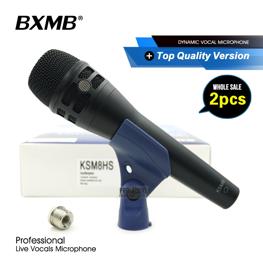 

2pcs/Lot Top Quality KSM8 Super-cardioid Professional Dynamic Wired Microphone KSM8B Mic For Stage Live Vocal Karaoke Recording