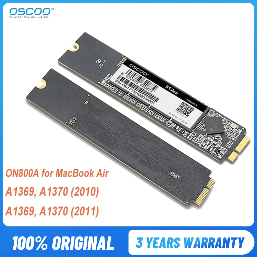 

OSCOO SSD 512GB 1TB Solid State Drive For Macbook Air A1369 A1370 2010-2011 Hard Drive M2 PCIe NVME SSD 256GB Solid State Disk