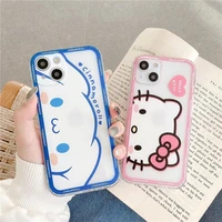 kawaii hello kitty cinnamoroll phone case for iphone 13 12 11 pro max xr xs max cellphone cover girl cartoon mobile phone shell