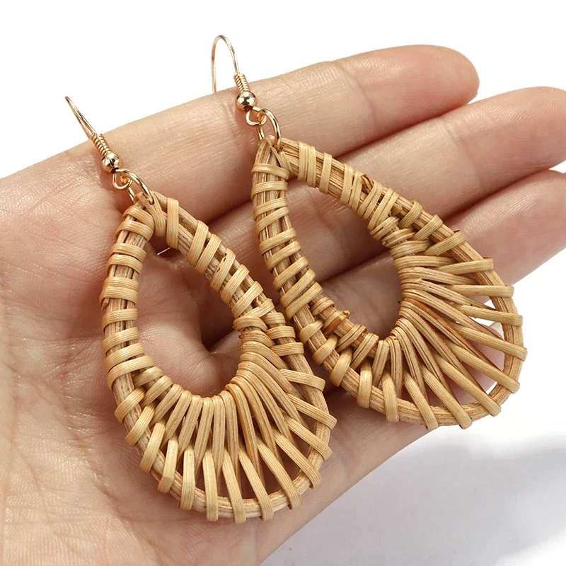 Женские плетеные серьги-капельки AENSOA винтажные этнические геометрические