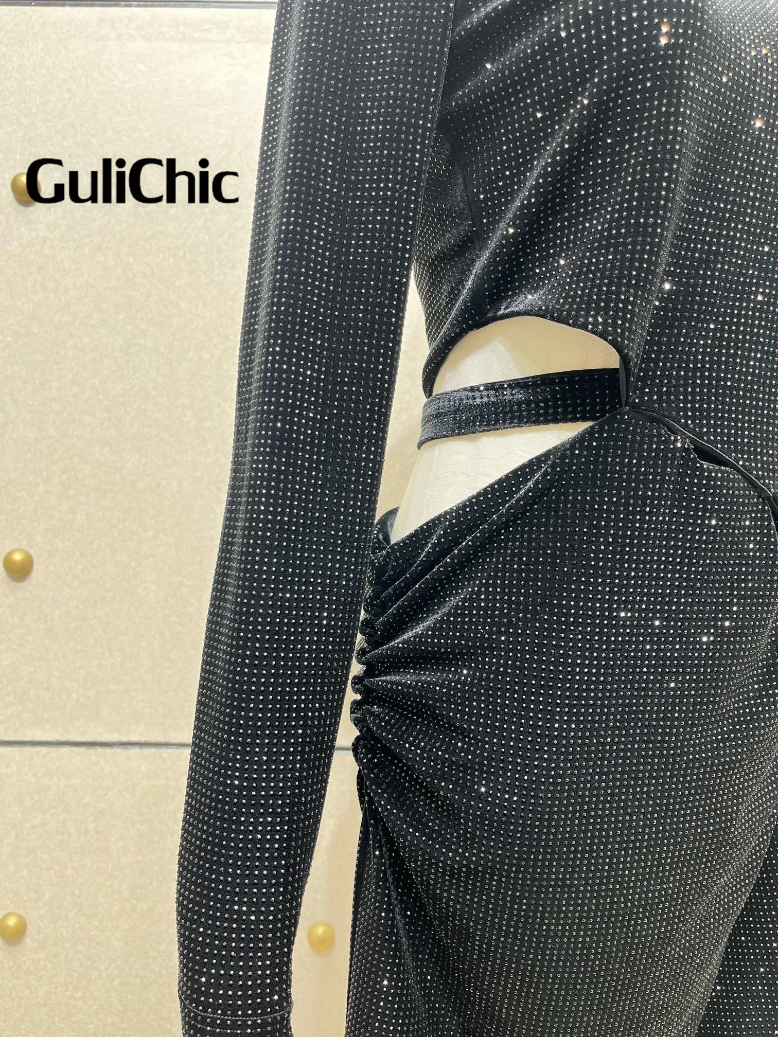 11.11 GuliChic сексуальное клубное вечернее асимметричное бархатное тонкое