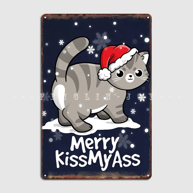 

Веселый постер Kissmyass в виде кошки, металлическая фотография, клубный бар, Забавный Настенный декор, жестяной знак, постер