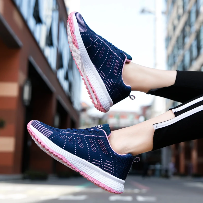 Womens Sneakers Breathable Couples Running Shoe Lace Up  Lightweight Outdoor Tennis Sports Shoe