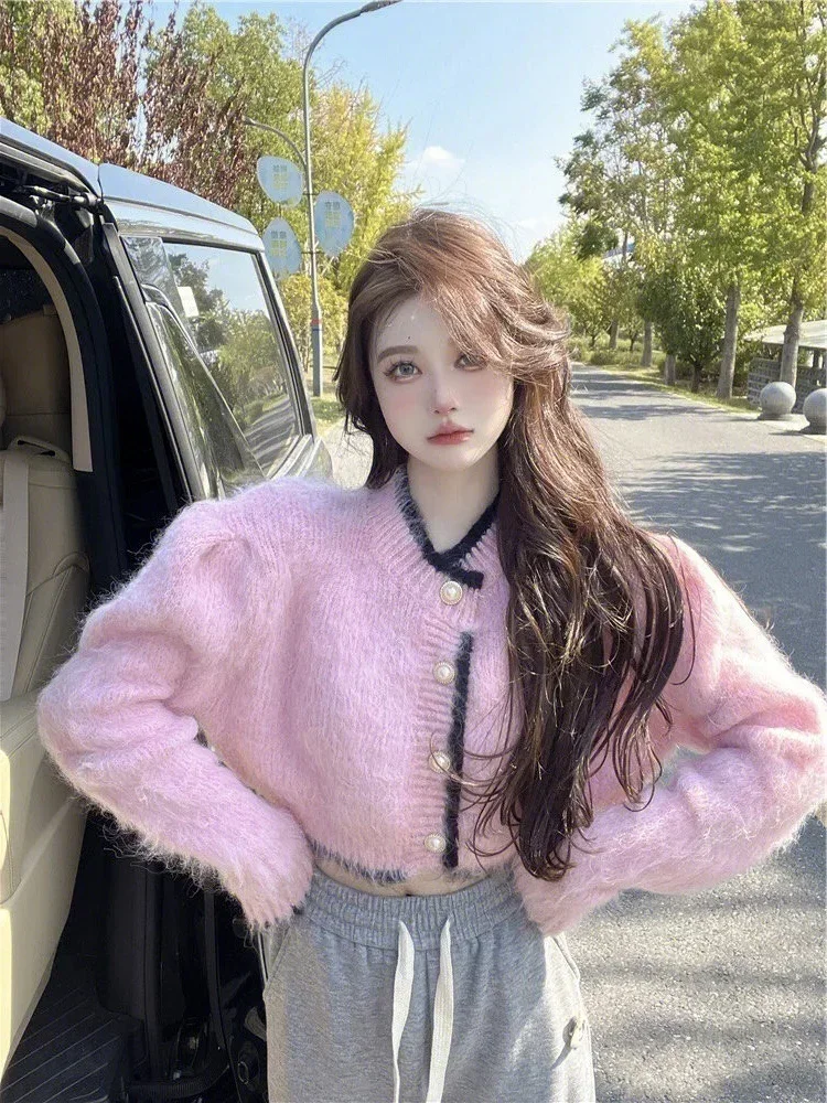 Мягкий мохеровый свитер с длинными рукавами женский осенне-зимний 2024 новый