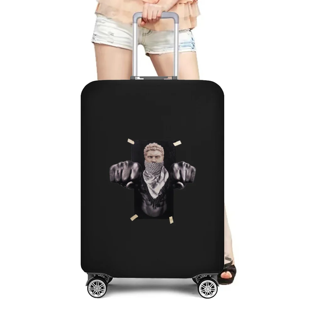 Luggage Cover Elasticity Protective Cover Dust Travel Trolley Case Cover 18-28 Inch Travel Accessories Sculpture Printd