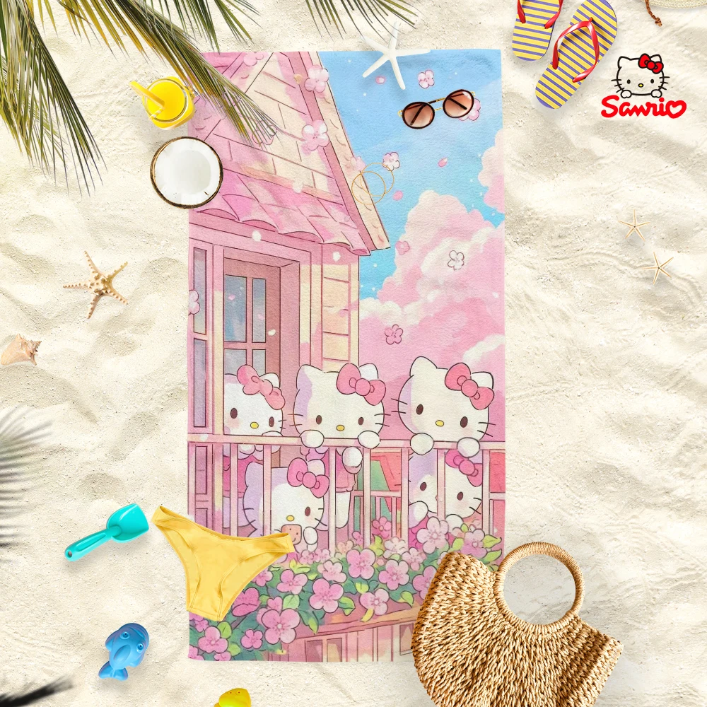 

Пляжные полотенца на тему Hello Kitty: веселые, милые и идеально подходят для лета! Подходит для полотенец, банных полотенец, пляжных полотенец.
