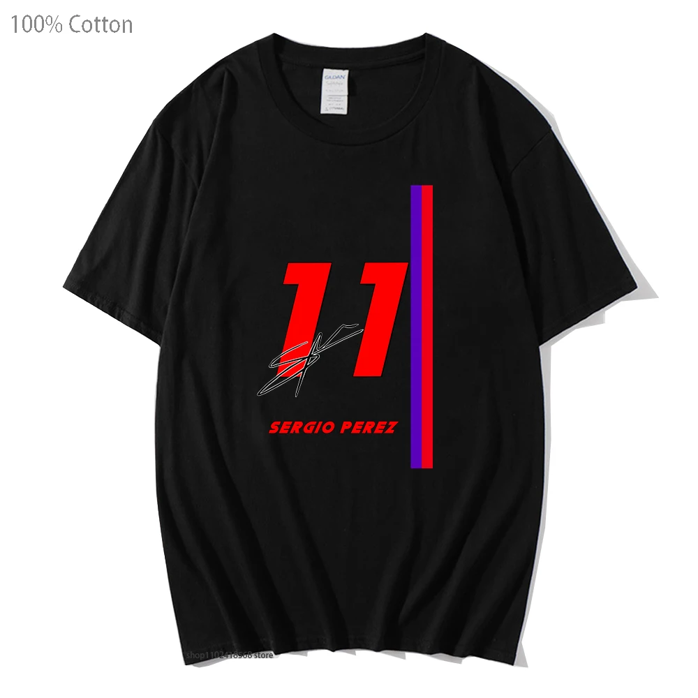 

F1 Car 11 T-Shirt Sergio Perez Redbull Clothes for Men Hot Game Women Clothing Cartoon Shirt 100% Cotton Tshirt Summer Tees Y2k