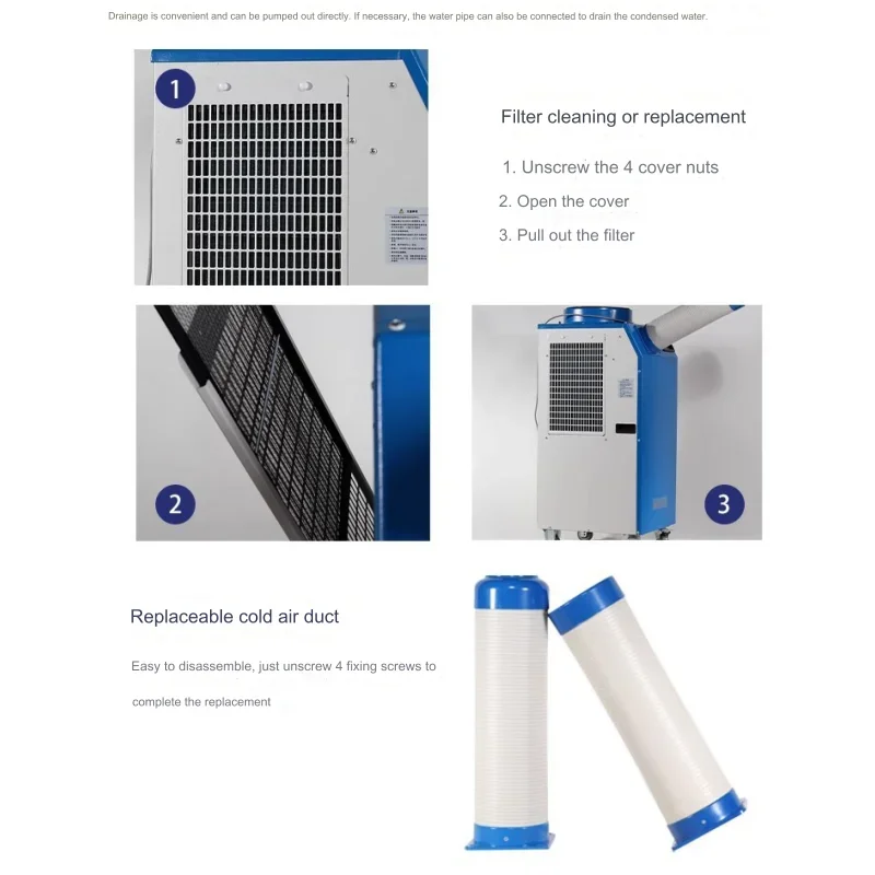 Промышленный воздушный охладитель Вентилятор Водяной 3800 Вт/12000 БТЕ 60 кг