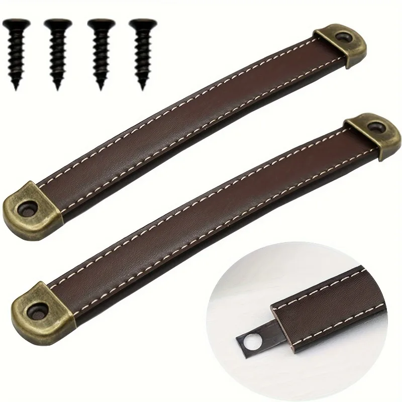 

Ручки для багажа 2 шт., комод для кожаного шкафа/ящика/дверные ручки для шкафа, комода, Сменные Металлические фурнитуры для багажа