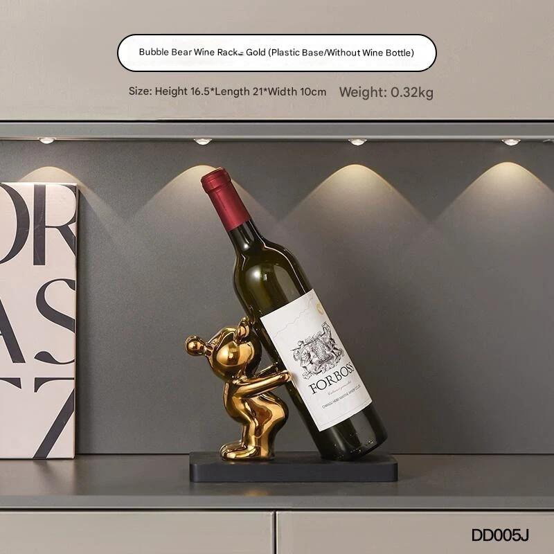 2024 креативная легкая роскошная стойка для красного вина с пузырьковым медведем