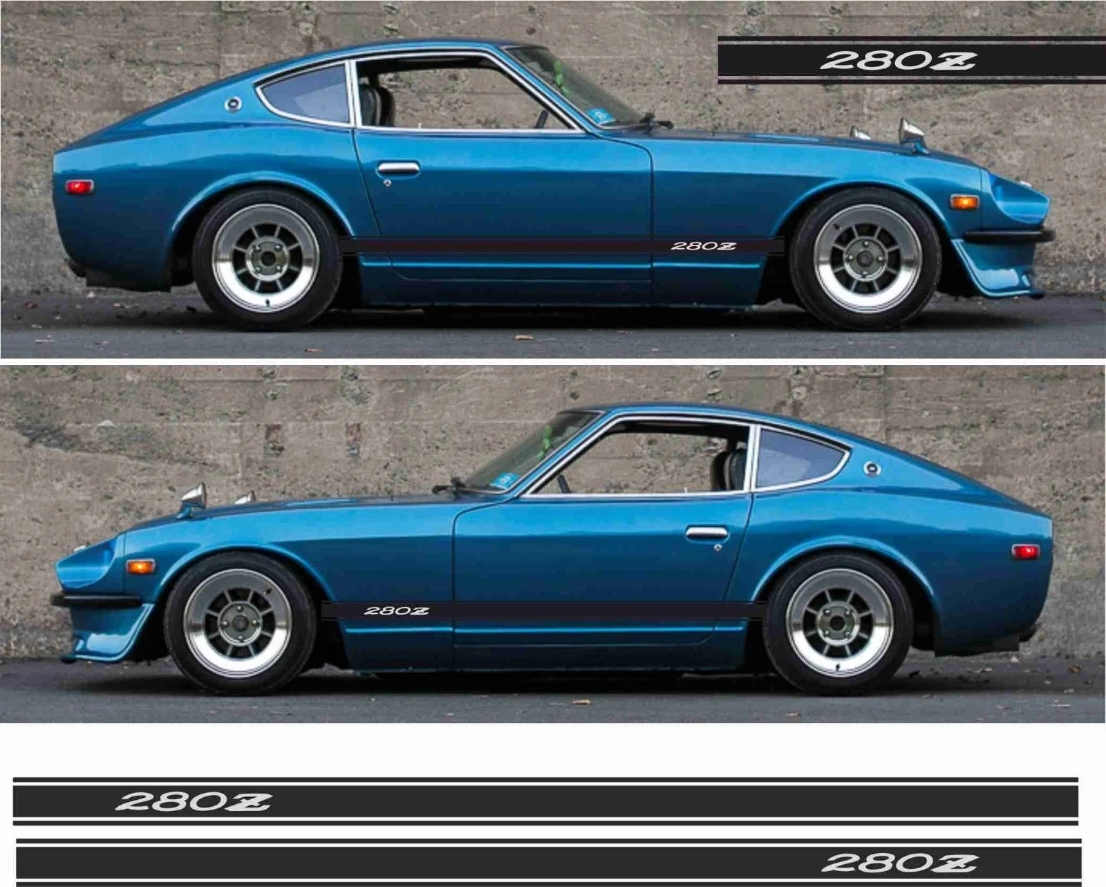 

For 2Pcs/Pair Datsun 280Z / Nissan fairlady z Side stripes Decals Stickers S130 any colour