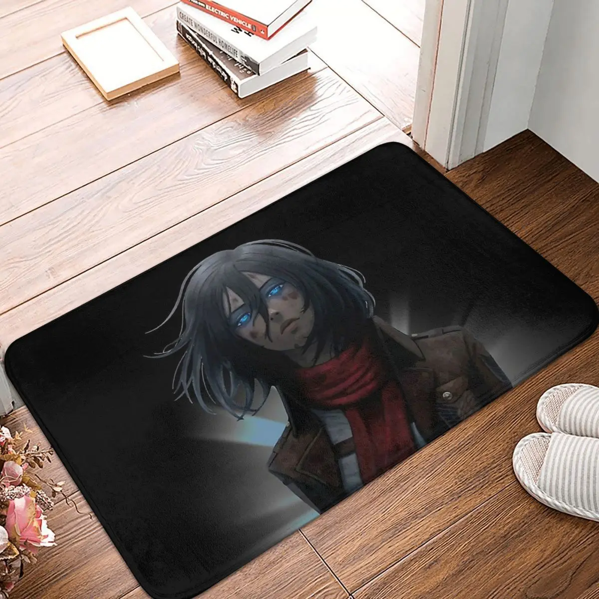 Attack on Titan Bathroom Mat Mikasa Ackerman Doormat Living Room Carpet Balcony Rug Home Decoration
