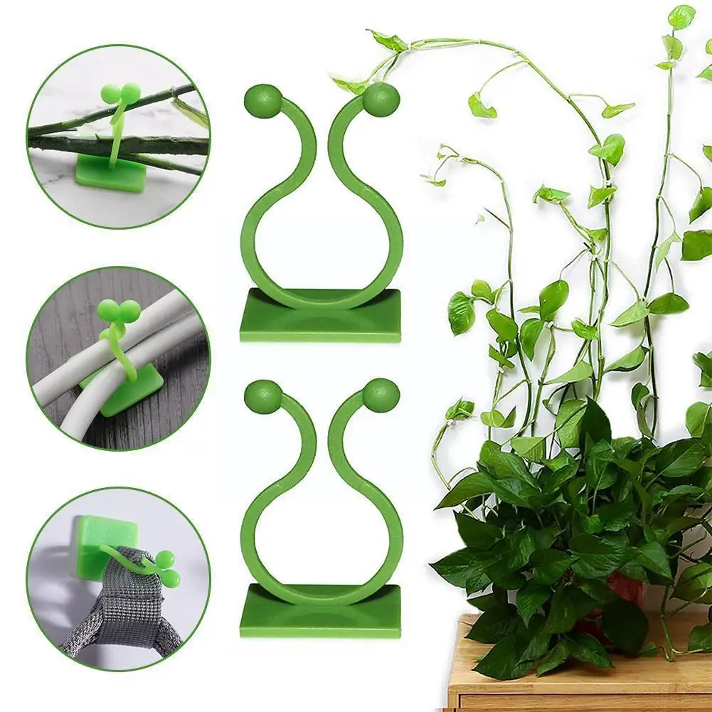 

10 шт., самоклеящиеся фиксирующиеся зажимы для растений