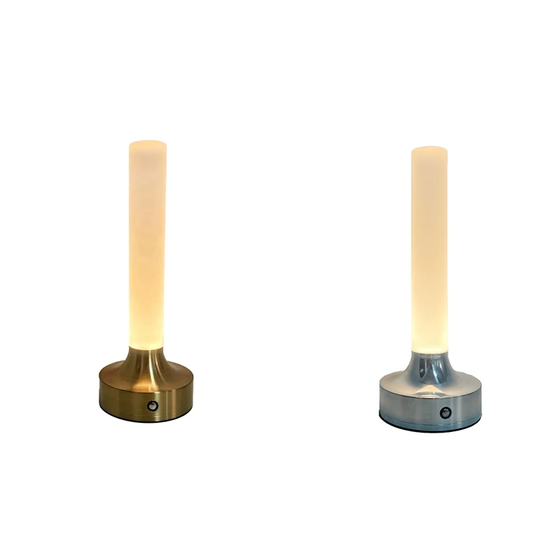 

Candle Table Lamp Long Style For Bedroom Rechargeable Wireless Touch Lamp Camping Rechargeable Type-C Desk Lamp