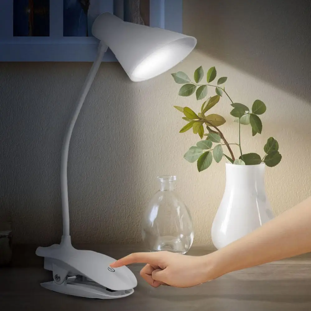 

USB аккумуляторная лампа для чтения с зажимом, 3 режима яркости